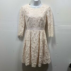 Ted Baker London Pink Pleated Fit and Flare Dress